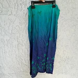 Vintage silk blue maxi skirt
